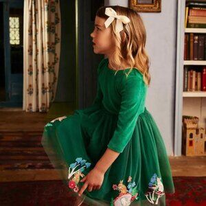 NWOT Mini Boden Velvet Tulle Appliqué Dress